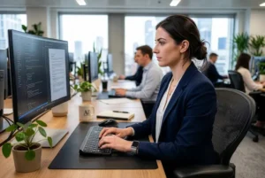 women working on computer